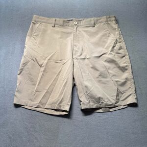 Pro Celebrity Mens 40 Golf Shorts Tan Performance Stretch Flat Front EUC